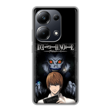 Силиконовый чехол на Xiaomi Poco M6 Pro 4G с принтом Death note Тетрадь смерти Силиконовый чехол на Xiaomi Poco M6 Pro 4G с принтом Death note Тетрадь смерти