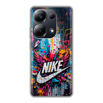 Силиконовый чехол на Xiaomi Poco M6 Pro 4G с принтом Nike Найк