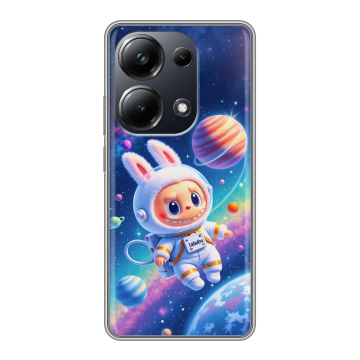 Силиконовый чехол на Xiaomi Poco M6 Pro 4G с принтом Labubu Лабубу