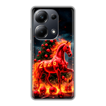 Силиконовый чехол на Xiaomi Poco M6 Pro 4G с принтом Новый год Силиконовый чехол на Xiaomi Poco M6 Pro 4G с принтом Новый год