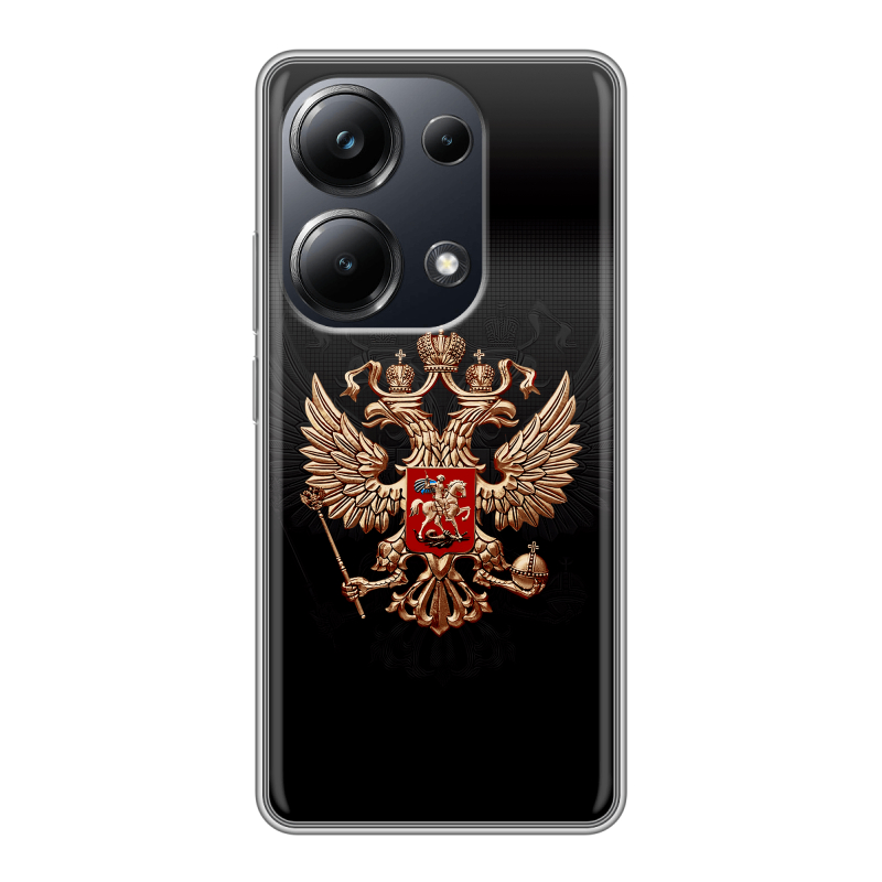Силиконовый чехол на Xiaomi Poco M6 Pro 4G с принтом Герб России Силиконовый чехол на Xiaomi Poco M6 Pro 4G с принтом Герб России
