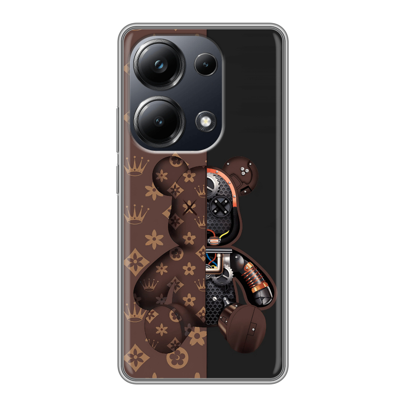 Силиконовый чехол на Xiaomi Poco M6 Pro 4G с принтом Луи робот Силиконовый чехол на Xiaomi Poco M6 Pro 4G с принтом Луи робот