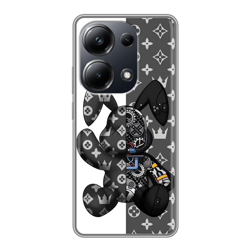Силиконовый чехол на Xiaomi Poco M6 Pro 4G с принтом Луи робот Силиконовый чехол на Xiaomi Poco M6 Pro 4G с принтом Луи робот