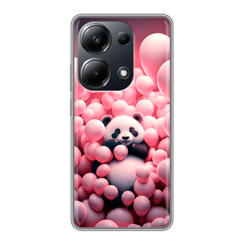 Силиконовый чехол на Xiaomi Poco M6 Pro 4G с принтом Панда Силиконовый чехол на Xiaomi Poco M6 Pro 4G с принтом Панда