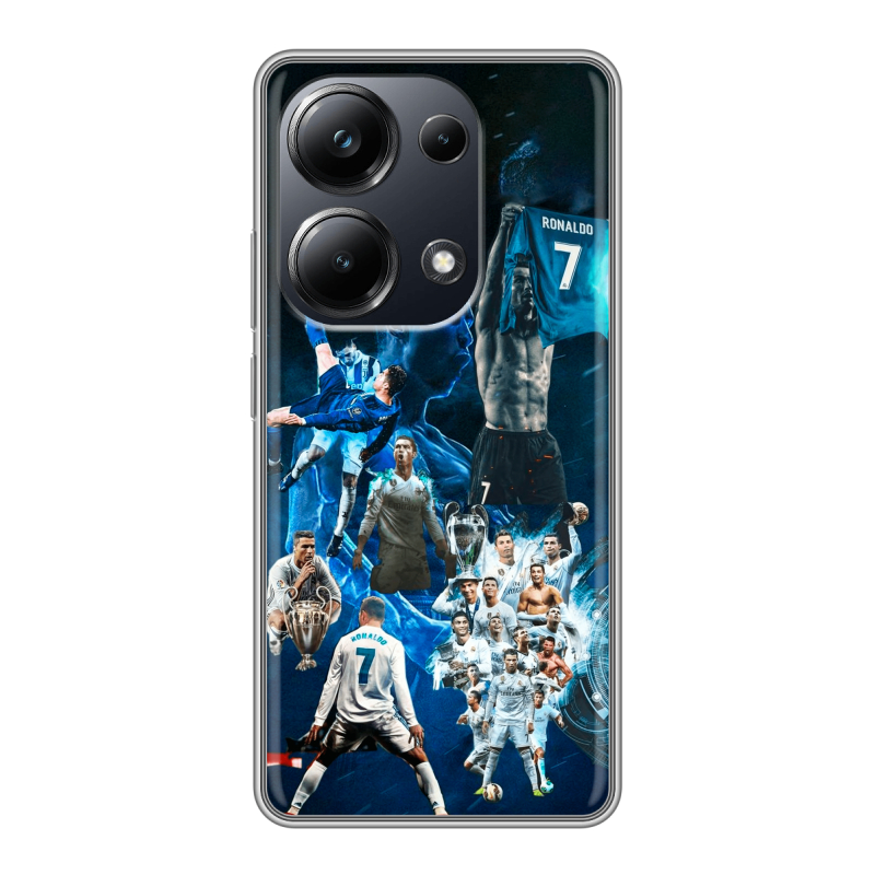 Силиконовый чехол на Xiaomi Poco M6 Pro 4G с принтом Реал Роналдо Силиконовый чехол на Xiaomi Poco M6 Pro 4G с принтом Реал Роналдо