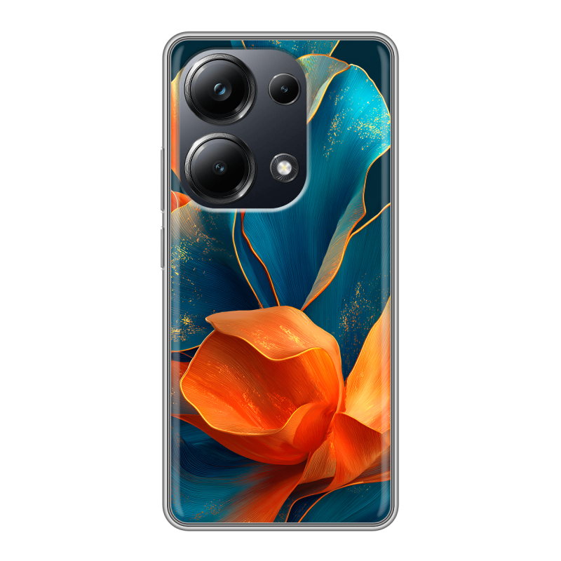 Силиконовый чехол на Xiaomi Poco M6 Pro 4G с принтом Цветы Силиконовый чехол на Xiaomi Poco M6 Pro 4G с принтом Цветы