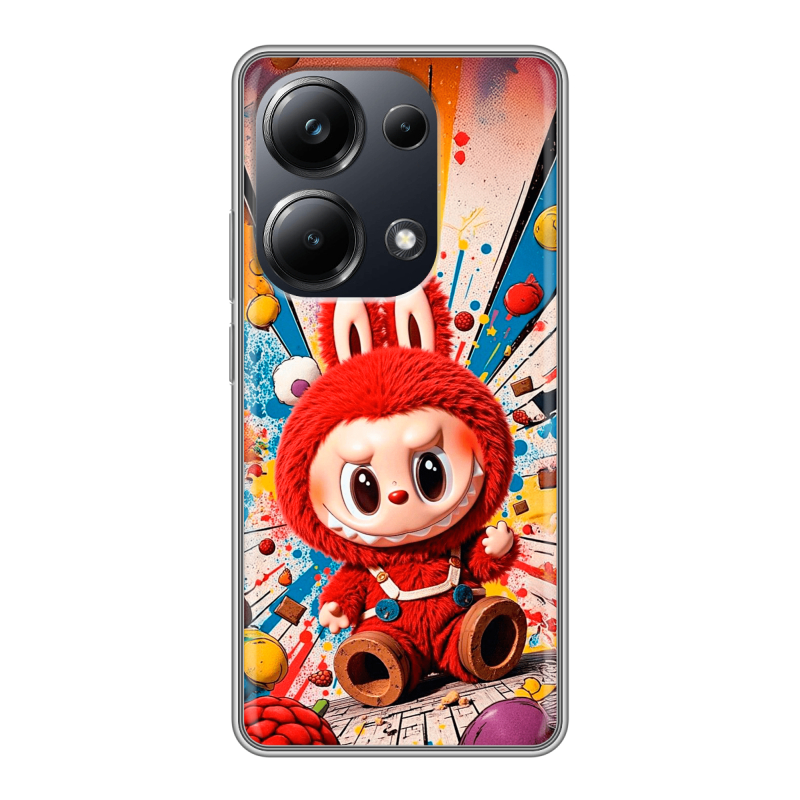 Силиконовый чехол на Xiaomi Poco M6 Pro 4G с принтом Labubu Лабубу Силиконовый чехол на Xiaomi Poco M6 Pro 4G с принтом Labubu Лабубу