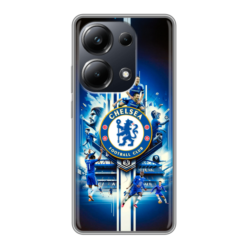 Силиконовый чехол на Xiaomi Poco M6 Pro 4G с принтом Chelsea Челси Силиконовый чехол на Xiaomi Poco M6 Pro 4G с принтом Chelsea Челси