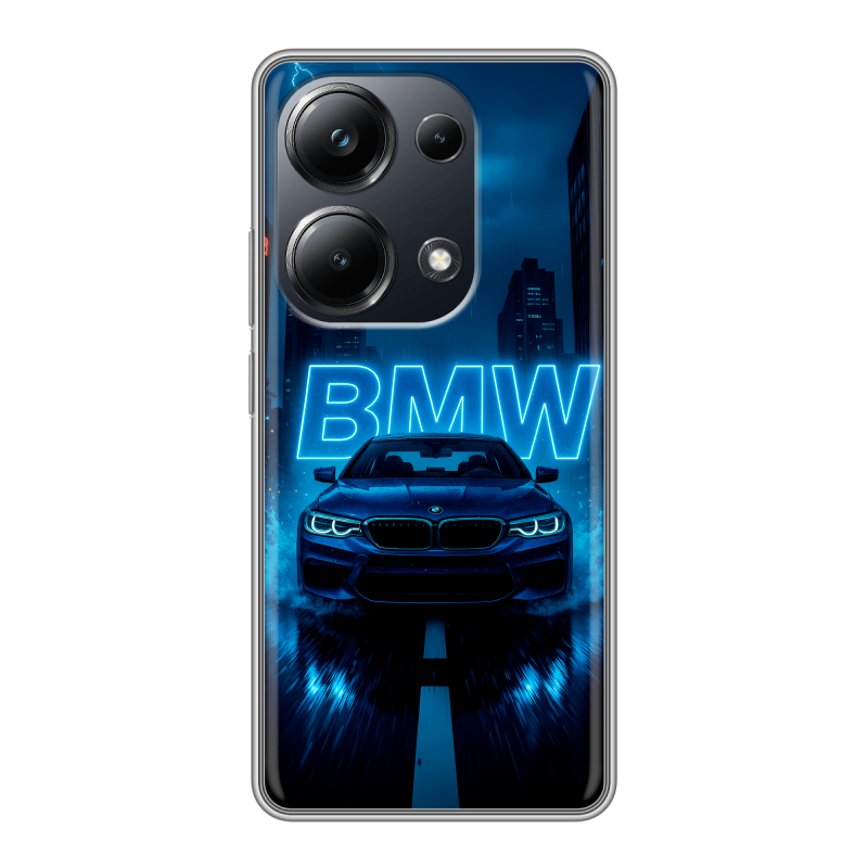 Силиконовый чехол на Xiaomi Poco M6 Pro 4G с принтом BMW БМВ Силиконовый чехол на Xiaomi Poco M6 Pro 4G с принтом BMW БМВ