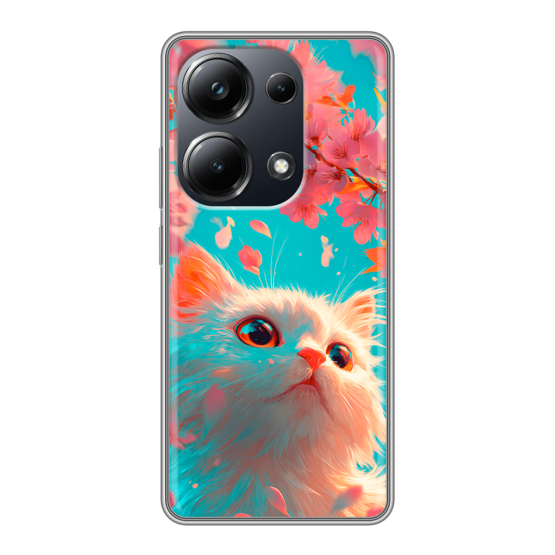 Силиконовый чехол на Xiaomi Poco M6 Pro 4G с принтом Красивый кот Силиконовый чехол на Xiaomi Poco M6 Pro 4G с принтом Красивый кот