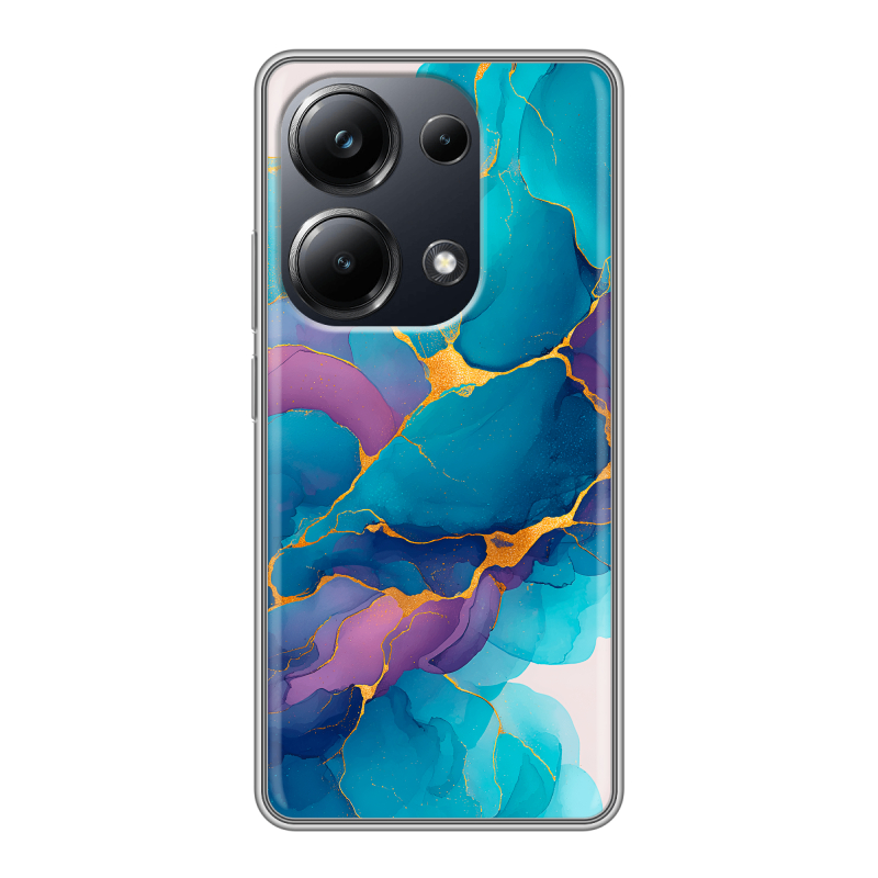 Силиконовый чехол на Xiaomi Poco M6 Pro 4G с принтом Мрамор блестки Силиконовый чехол на Xiaomi Poco M6 Pro 4G с принтом Мрамор блестки
