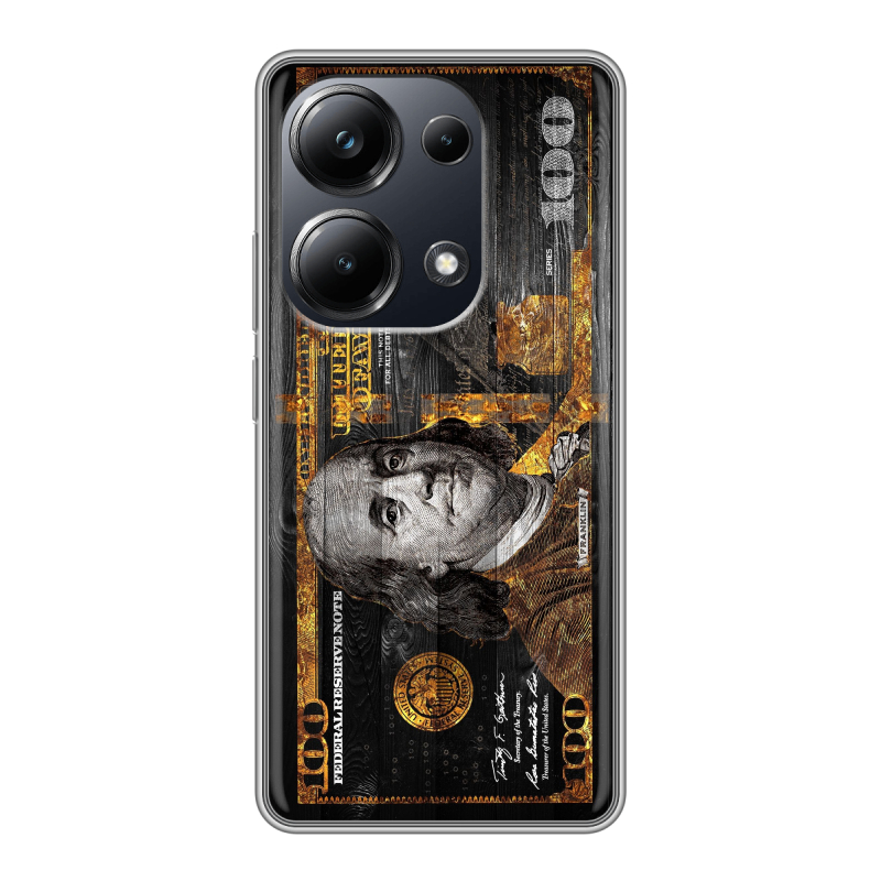 Силиконовый чехол на Xiaomi Poco M6 Pro 4G с принтом Доллар деньги Силиконовый чехол на Xiaomi Poco M6 Pro 4G с принтом Доллар деньги