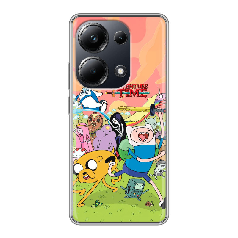 Силиконовый чехол на Xiaomi Poco M6 Pro 4G с принтом Adventure time Время приключений Силиконовый чехол на Xiaomi Poco M6 Pro 4G с принтом Adventure time Время приключений