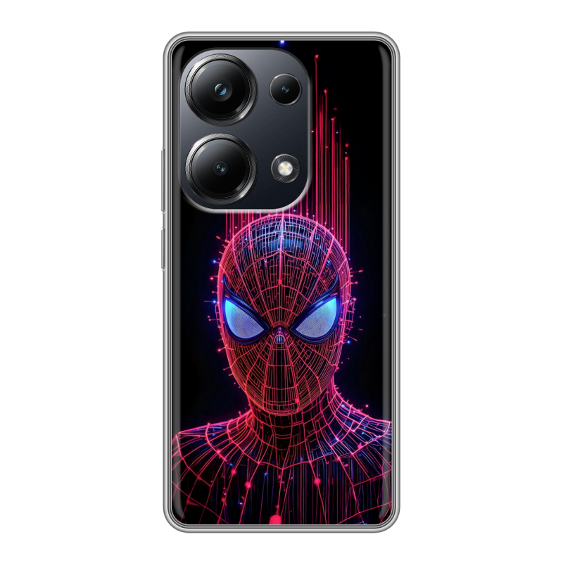 Силиконовый чехол на Xiaomi Poco M6 Pro 4G с принтом Spiderman Человек паук Силиконовый чехол на Xiaomi Poco M6 Pro 4G с принтом Spiderman Человек паук