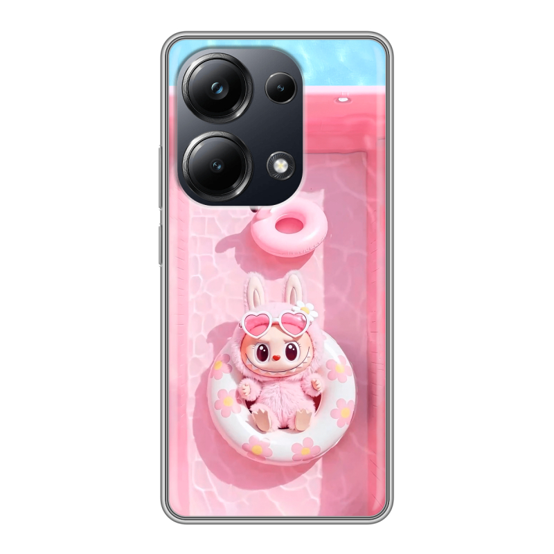 Силиконовый чехол на Xiaomi Poco M6 Pro 4G с принтом Labubu Лабубу Силиконовый чехол на Xiaomi Poco M6 Pro 4G с принтом Labubu Лабубу