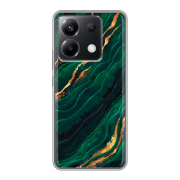 Силиконовый чехол на Xiaomi Poco X6 5G с принтом Мрамор зеленое золото Силиконовый чехол на Xiaomi Poco X6 5G с принтом Мрамор зеленое золото