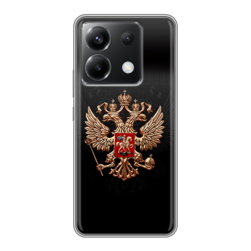 Силиконовый чехол на Xiaomi Poco X6 5G с принтом Герб России Силиконовый чехол на Xiaomi Poco X6 5G с принтом Герб России