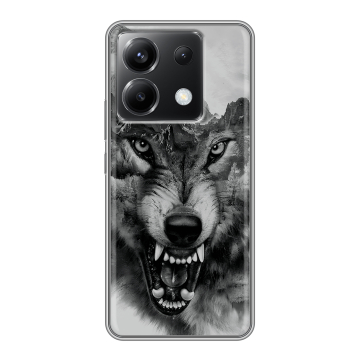 Силиконовый чехол на Xiaomi Poco X6 5G с принтом Волк Силиконовый чехол на Xiaomi Poco X6 5G с принтом Волк