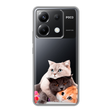 Силиконовый чехол на Xiaomi Poco X6 5G с принтом Кошки Силиконовый чехол на Xiaomi Poco X6 5G с принтом Кошки