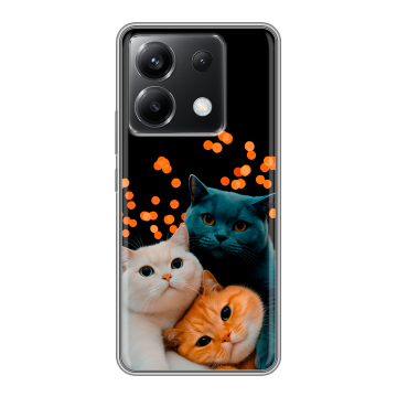 Силиконовый чехол на Xiaomi Poco X6 5G с принтом Кошки Силиконовый чехол на Xiaomi Poco X6 5G с принтом Кошки