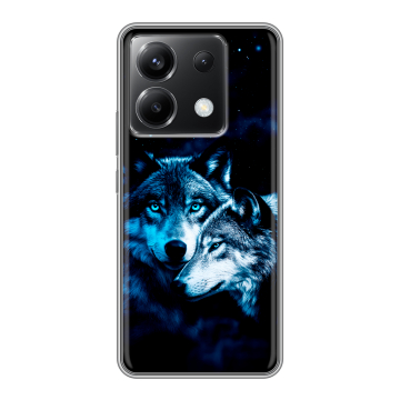 Силиконовый чехол на Xiaomi Poco X6 5G с принтом Волки Силиконовый чехол на Xiaomi Poco X6 5G с принтом Волки