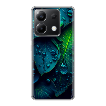 Силиконовый чехол на Xiaomi Poco X6 5G с принтом Листья Силиконовый чехол на Xiaomi Poco X6 5G с принтом Листья