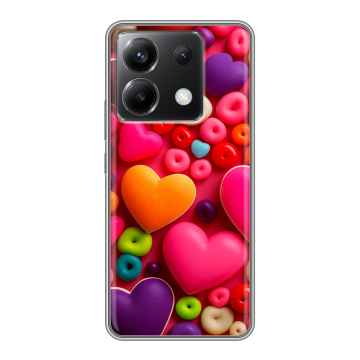 Силиконовый чехол на Xiaomi Poco X6 5G с принтом Сердечки Силиконовый чехол на Xiaomi Poco X6 5G с принтом Сердечки