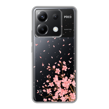 Силиконовый чехол на Xiaomi Poco X6 5G с принтом Ветка сакуры Силиконовый чехол на Xiaomi Poco X6 5G с принтом Ветка сакуры
