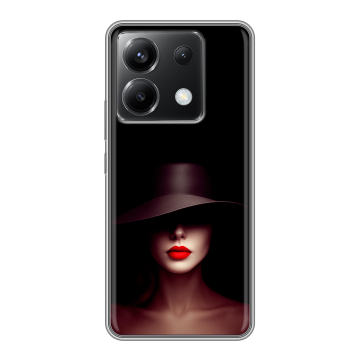 Силиконовый чехол на Xiaomi Poco X6 5G с принтом Девушка в шляпе