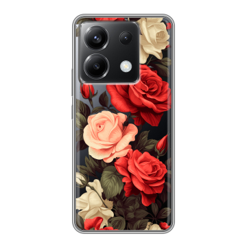 Силиконовый чехол на Xiaomi Poco X6 5G с принтом Розы Силиконовый чехол на Xiaomi Poco X6 5G с принтом Розы
