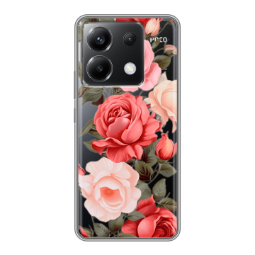 Силиконовый чехол на Xiaomi Poco X6 5G с принтом Розы Силиконовый чехол на Xiaomi Poco X6 5G с принтом Розы