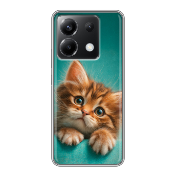 Силиконовый чехол на Xiaomi Poco X6 5G с принтом котенок Силиконовый чехол на Xiaomi Poco X6 5G с принтом котенок