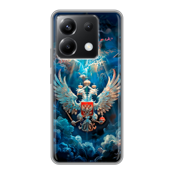 Силиконовый чехол на Xiaomi Poco X6 5G с принтом Герб флаг России Силиконовый чехол на Xiaomi Poco X6 5G с принтом Герб флаг России