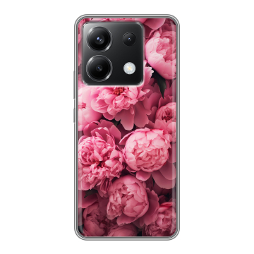 Силиконовый чехол на Xiaomi Poco X6 5G с принтом цветы пионы Силиконовый чехол на Xiaomi Poco X6 5G с принтом цветы пионы