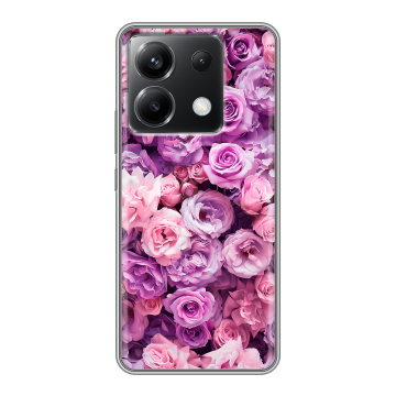 Силиконовый чехол на Xiaomi Poco X6 5G с принтом лавандовые розы Силиконовый чехол на Xiaomi Poco X6 5G с принтом лавандовые розы