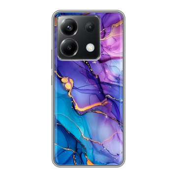 Силиконовый чехол на Xiaomi Poco X6 5G с принтом синий мрамор Силиконовый чехол на Xiaomi Poco X6 5G с принтом синий мрамор