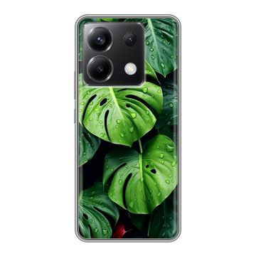 Силиконовый чехол на Xiaomi Poco X6 5G с принтом Листья Силиконовый чехол на Xiaomi Poco X6 5G с принтом Листья