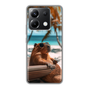 Силиконовый чехол на Xiaomi Poco X6 5G с принтом Капибара Силиконовый чехол на Xiaomi Poco X6 5G с принтом Капибара