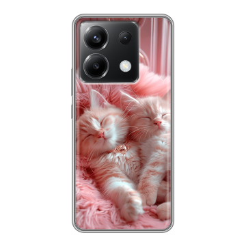 Силиконовый чехол на Xiaomi Poco X6 5G с принтом котята котики