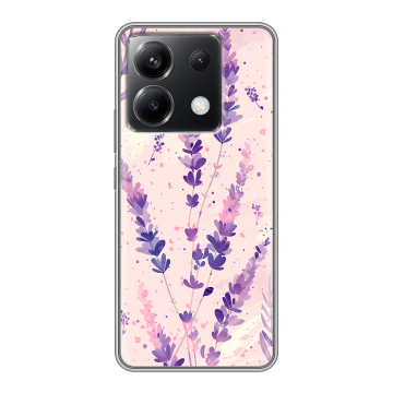 Силиконовый чехол на Xiaomi Poco X6 5G с принтом цветы лаванда Силиконовый чехол на Xiaomi Poco X6 5G с принтом цветы лаванда
