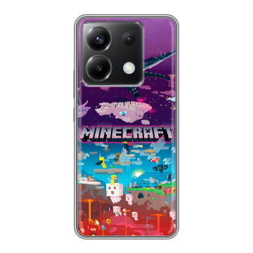 Силиконовый чехол на Xiaomi Poco X6 5G с принтом Майнкрафт Minecraft