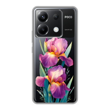Силиконовый чехол на Xiaomi Poco X6 5G с принтом Цветы орхидеи Силиконовый чехол на Xiaomi Poco X6 5G с принтом Цветы орхидеи