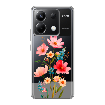 Силиконовый чехол на Xiaomi Poco X6 5G с принтом Цветы Силиконовый чехол на Xiaomi Poco X6 5G с принтом Цветы