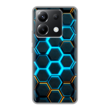 Силиконовый чехол на Xiaomi Poco X6 5G с принтом Неоновые соты Силиконовый чехол на Xiaomi Poco X6 5G с принтом Неоновые соты