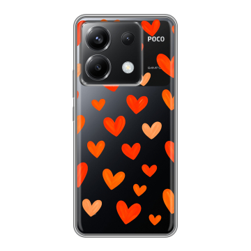 Силиконовый чехол на Xiaomi Poco X6 5G с принтом Сердечки Силиконовый чехол на Xiaomi Poco X6 5G с принтом Сердечки
