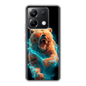 Силиконовый чехол на Xiaomi Poco X6 5G с принтом Медведь Силиконовый чехол на Xiaomi Poco X6 5G с принтом Медведь