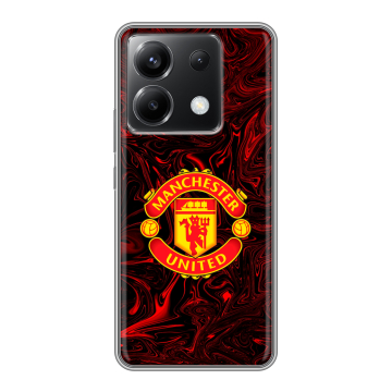 Силиконовый чехол на Xiaomi Poco X6 5G с принтом Manchester United Силиконовый чехол на Xiaomi Poco X6 5G с принтом Manchester United