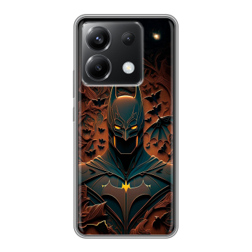 Силиконовый чехол на Xiaomi Poco X6 5G с принтом Batman Бэтмен Силиконовый чехол на Xiaomi Poco X6 5G с принтом Batman Бэтмен