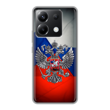 Силиконовый чехол на Xiaomi Poco X6 5G с принтом Флаг России Силиконовый чехол на Xiaomi Poco X6 5G с принтом Флаг России