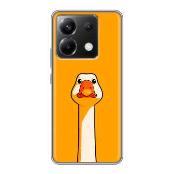 Силиконовый чехол на Xiaomi Poco X6 5G с принтом Смешная утка Силиконовый чехол на Xiaomi Poco X6 5G с принтом Смешная утка